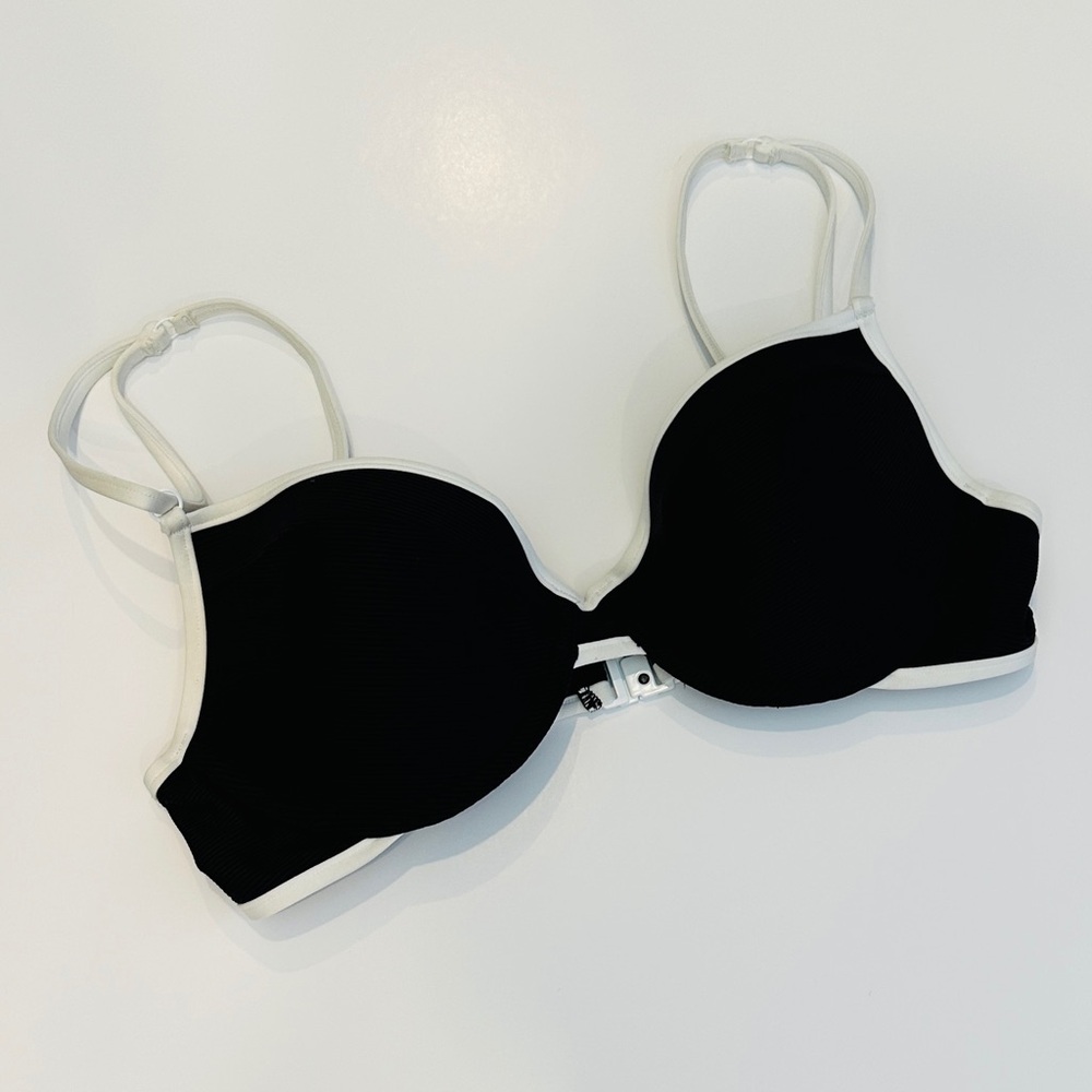 Black and white swim top